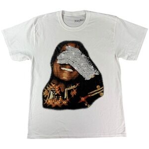 Headgear Classics Michael Jackson Graphic Tee Men Large White Sequin Glove Shirt